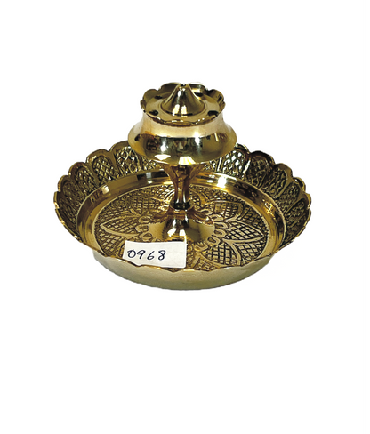 Incense Burner 2" with 3.5 inch embossed plate (MOQ=ea)