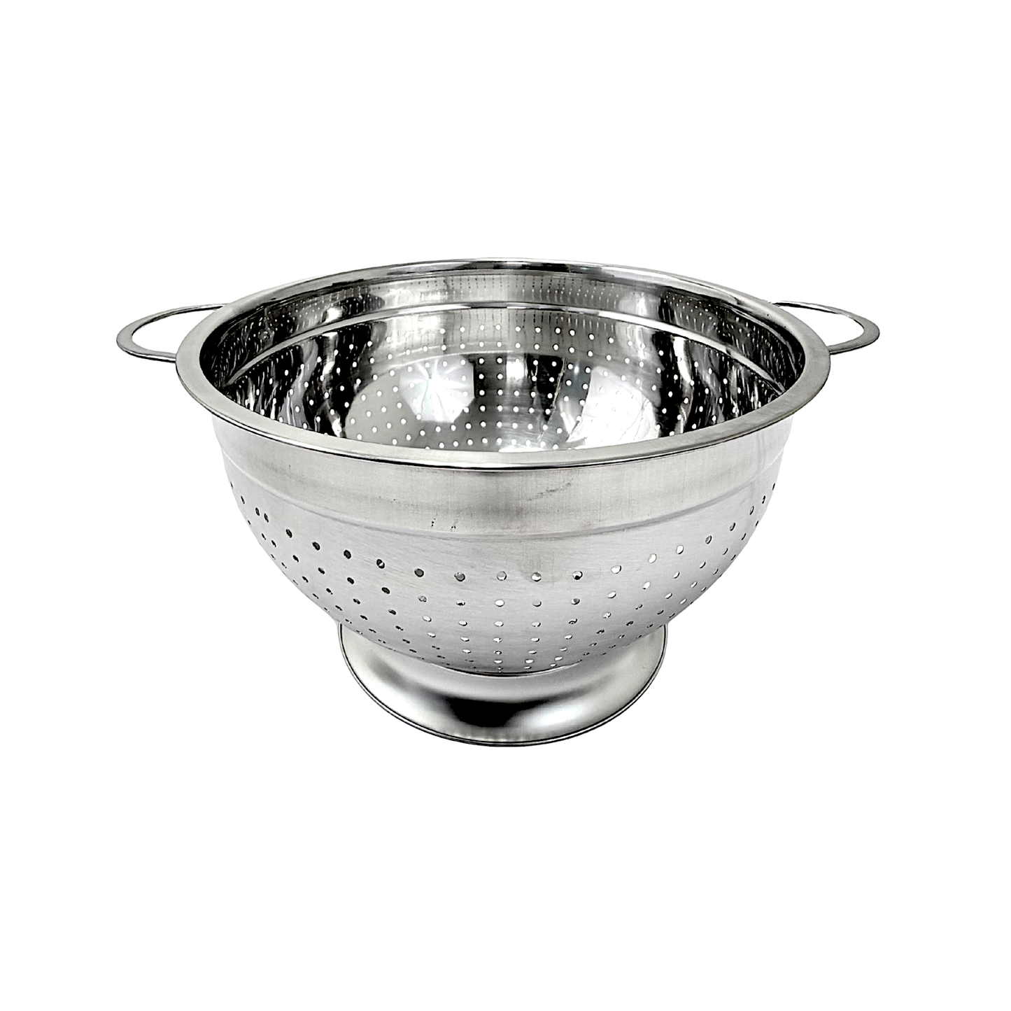 Colander steel, deep, Steel color,  handle on both sides 12" diameter (MOQ=10pc)