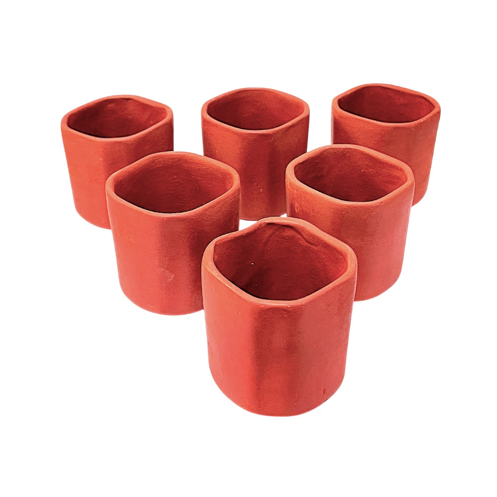 Clay Kulladh (cup) 4 oz - set of 6, (MOQ=ea)