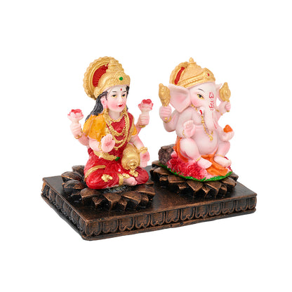 Mother Laxmi and Lord Ganesh on one platform, 4.25"