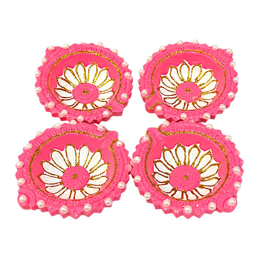 Fancy colorful diya round (chand) Assorted colors (MOQ=36 pc)