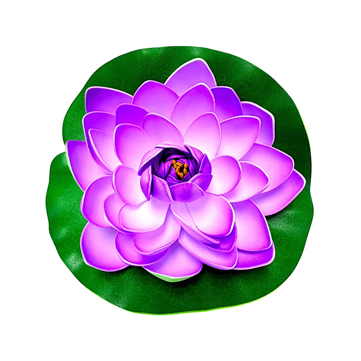 Plastic Lotus flower on lily pad 7 inches-assorted colors (MOQ=2dz)