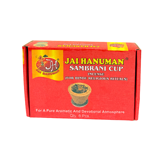Jai Hanuman Puja incense Sambrani cups, 6pc  (MOQ=dz)