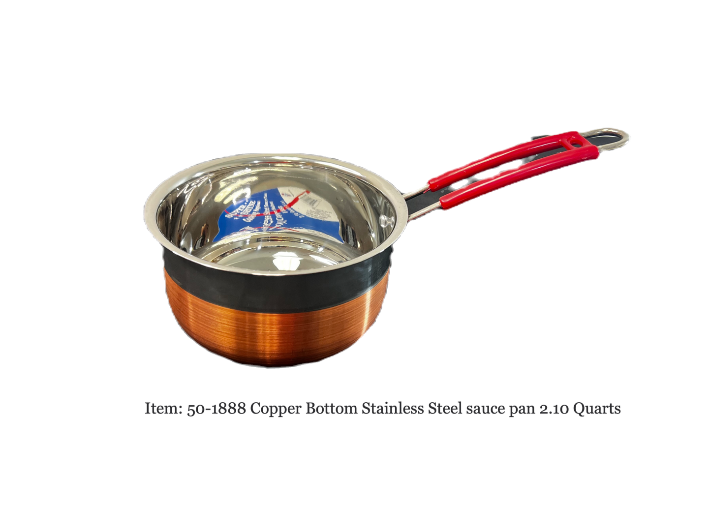 Sauce pan Copper bottom/stainless steel 2.0 Liter (2.10qt) (MOQ=ea)