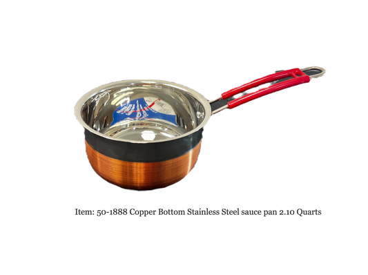 Sauce pan Copper bottom/stainless steel 2.0 Liter (2.10qt) (MOQ=ea)