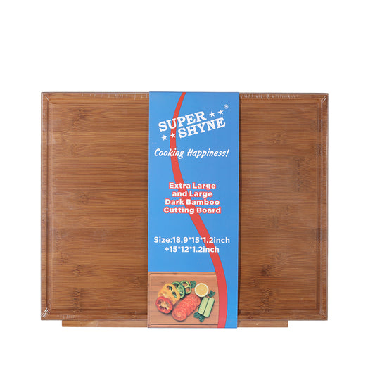 Cutting board Set of 2 19inch and 15 inch Dark bamboo set