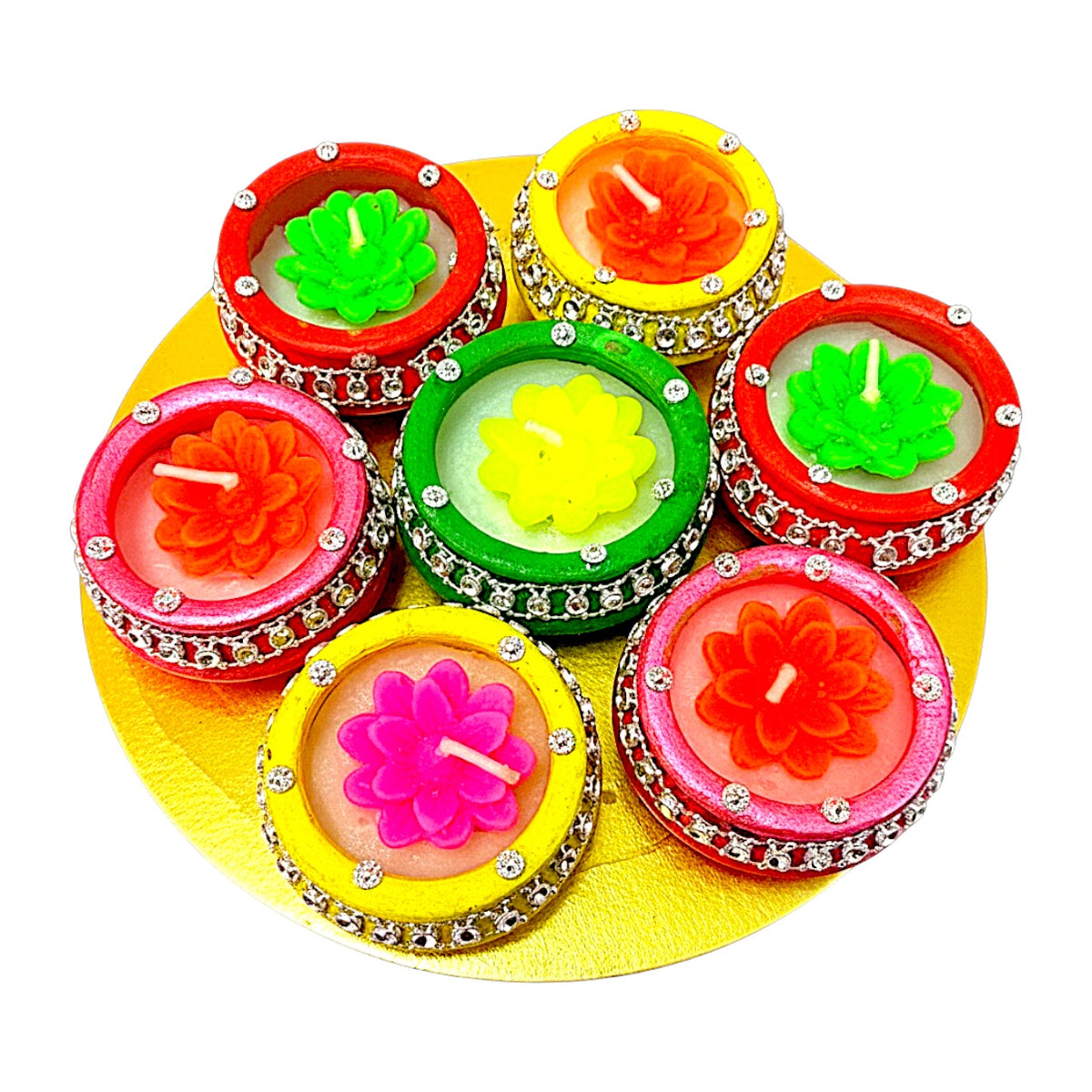 Clay Diya with wax (set of 7)x24sets