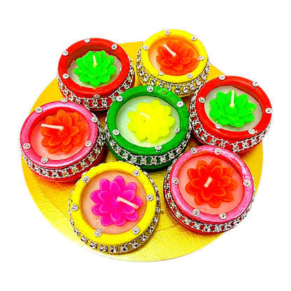 Clay Diya with wax (set of 7)x24sets