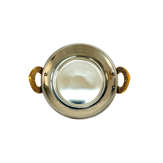 Copperexterior/ steel interior serving Karahi (wok), (MOQ=ea)