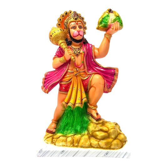 Hanuman, colored and gold, marble dust 15" (MOQ=ea)