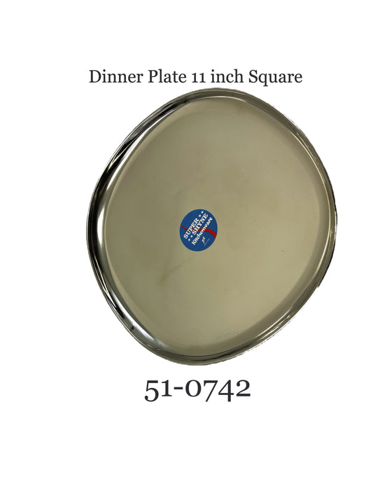 Dinner Plate square shape  11 inch  (MOQ=ea)