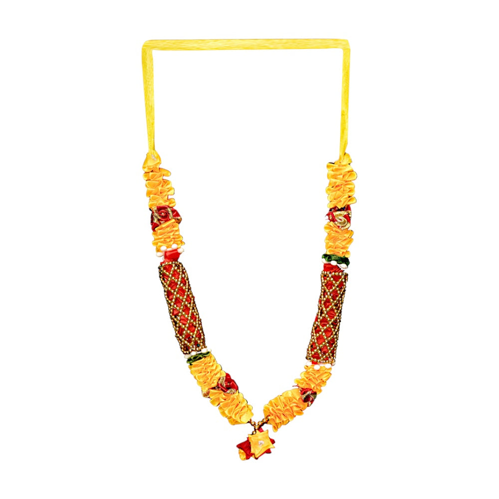 Garland 12 inch with gold pearls and ruffles  (dz)