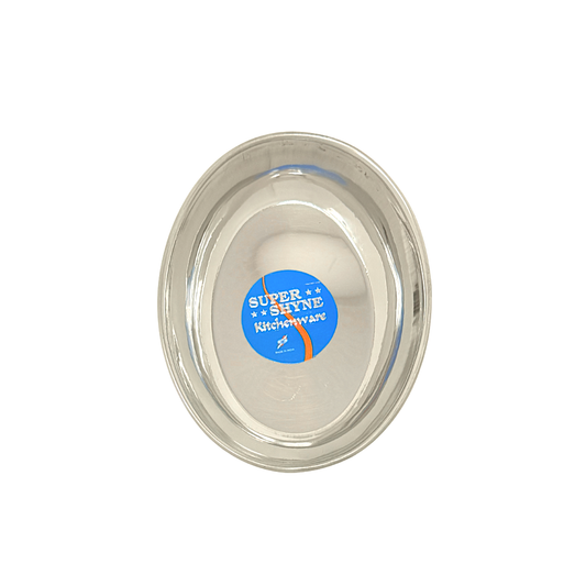Bowl Steel Oval shape  L 4.5"  W 3.5" H 1.1" (MOQ=dz)
