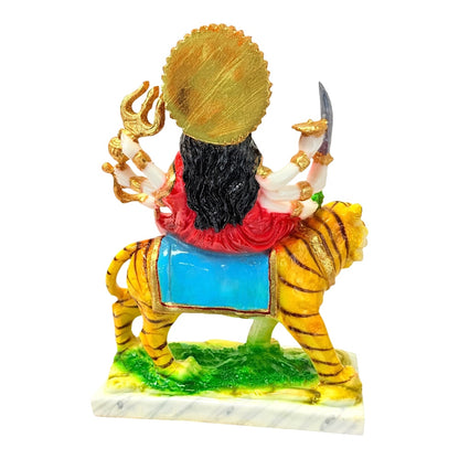 Durga, colored and gold, marble dust 12" (MOQ=ea)