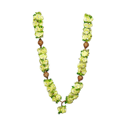 Garland 22 inch with disco stops and satin roses  (assorted colors) (MOQ=dz)