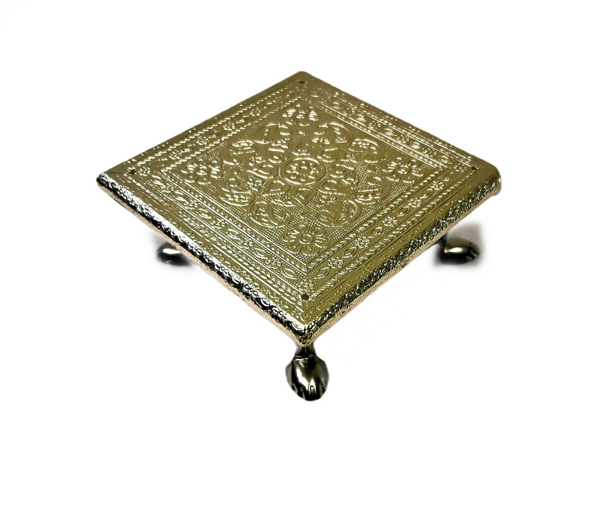 6 inch bajat (pedestal) wood and german silver (MOQ=ea)