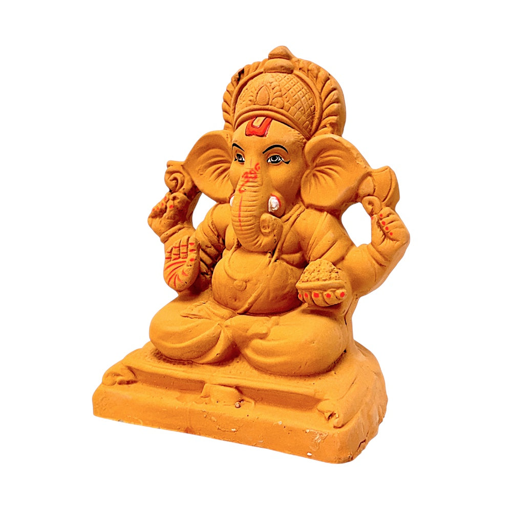 Eco-Friendly Clay Ganesha, brown 8" (MOQ=8 pcs)