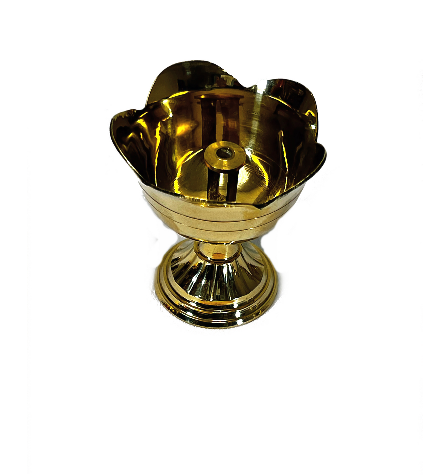 Brass flower diya with six petals 1.5 inch (MOQ=ea)