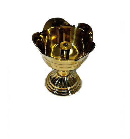 Brass flower diya with six petals 1.5 inch (MOQ=ea)