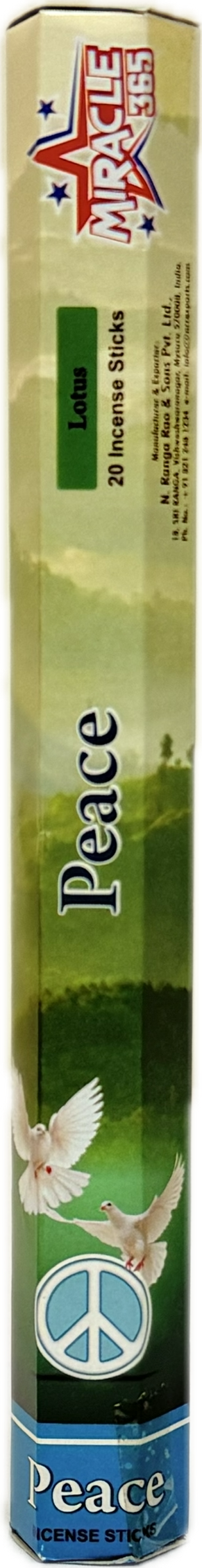 Peace incense sticks (6 tubes of 20 sticks each) (MOQ=10pc)