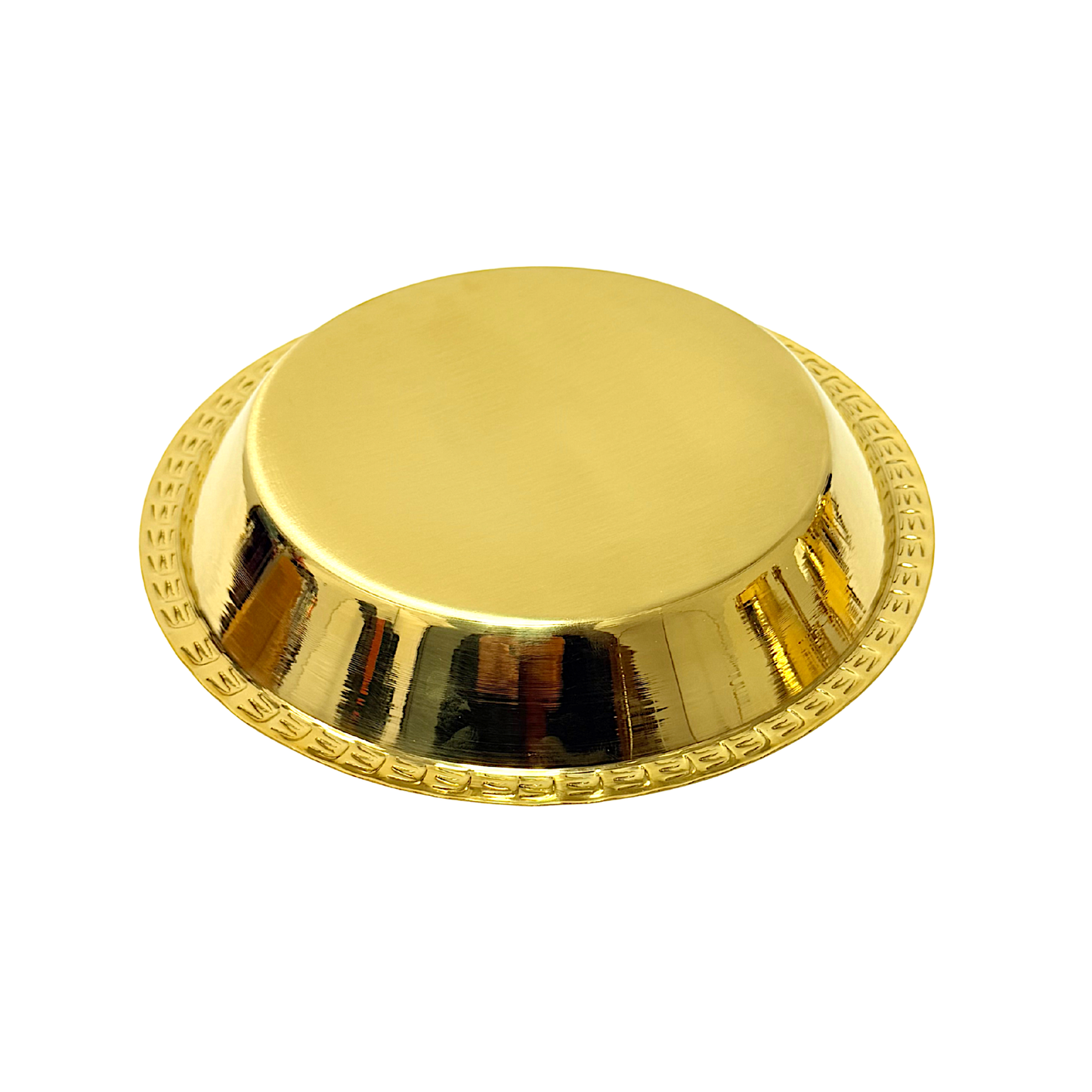 Item: B1172 Brass Thali (tray) 8in with engraving (MOQ=ea)