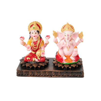 Mother Laxmi and Lord Ganesh on one platform, 4.25"