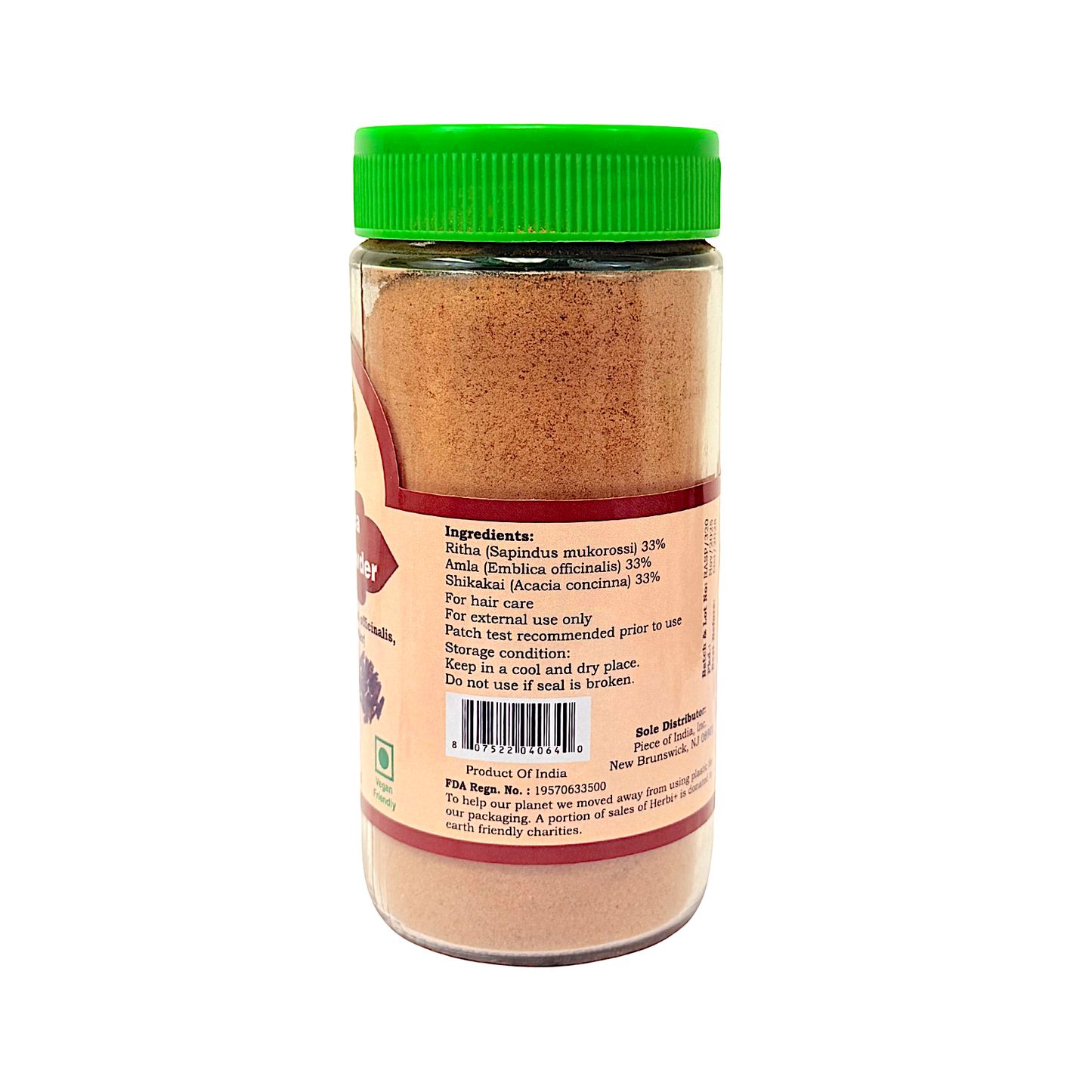 Herbi Plus Amla, Shikakai Reetha powder for Hair (Glass Bottle) (MOQ=dz)
