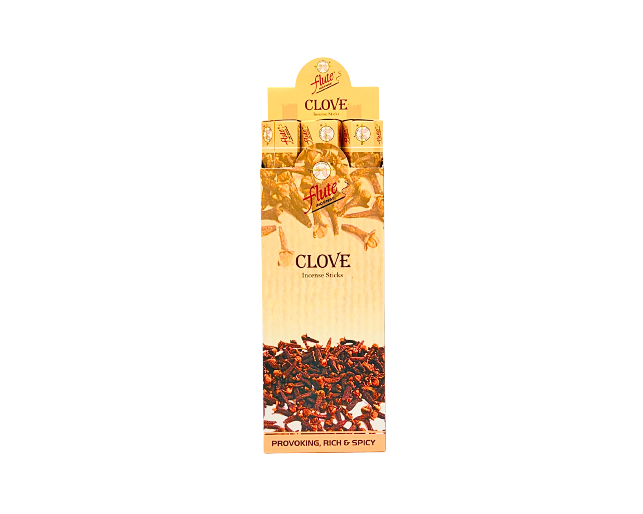 Flute brand Clove (6 tubes of 20 incense sticks each) (MOQ=10pc)