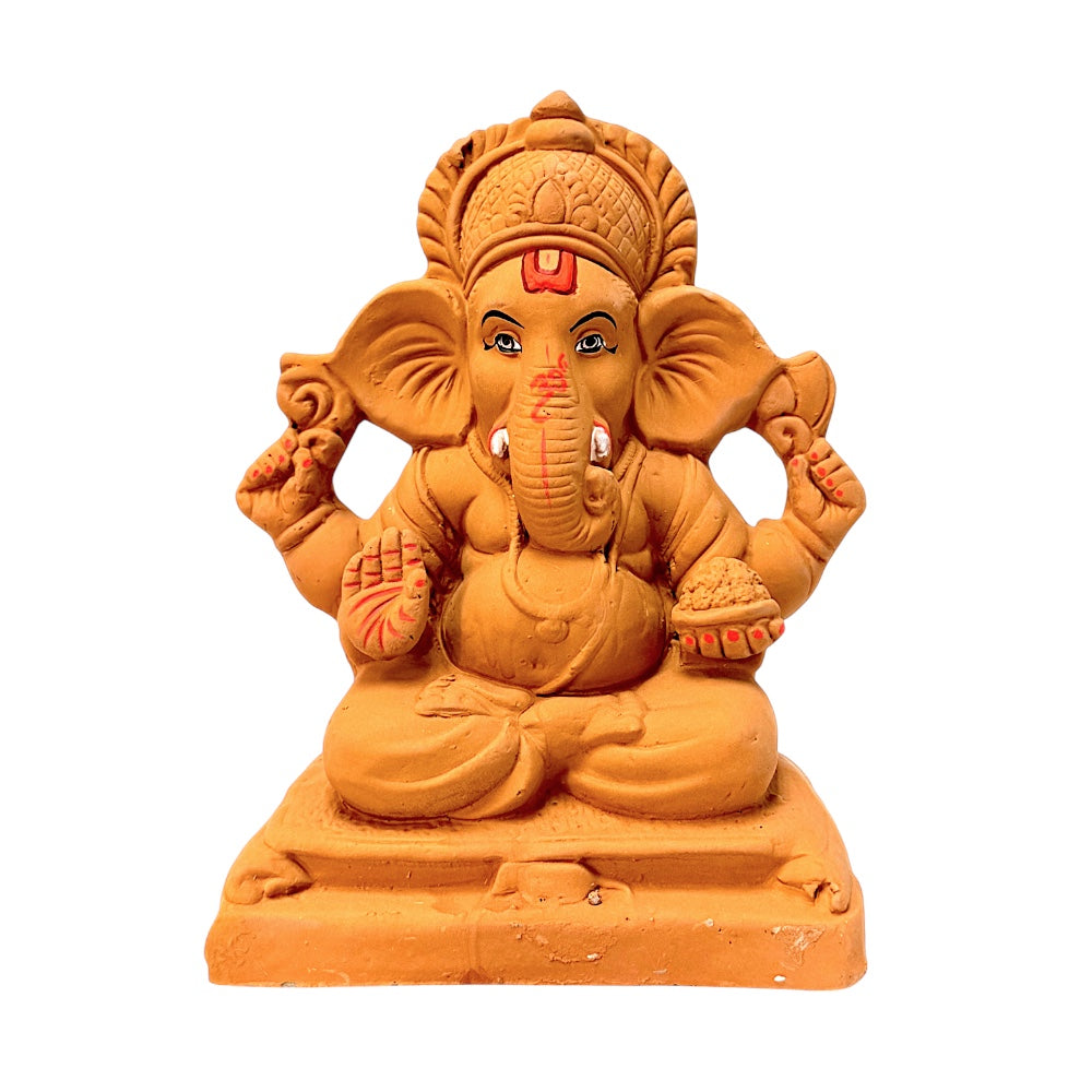 Eco-Friendly Clay Ganesha, brown 8" (MOQ=8 pcs)