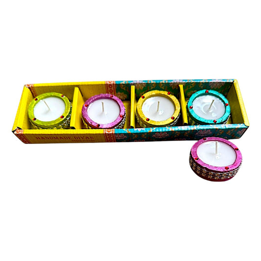 Silver decoration candle light diyas- Strip of 4 (UOM=40pc)