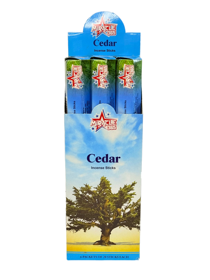 Miracle 365 Cedar (6 tubes of 20 incense sticks each) (MOQ=10pc)