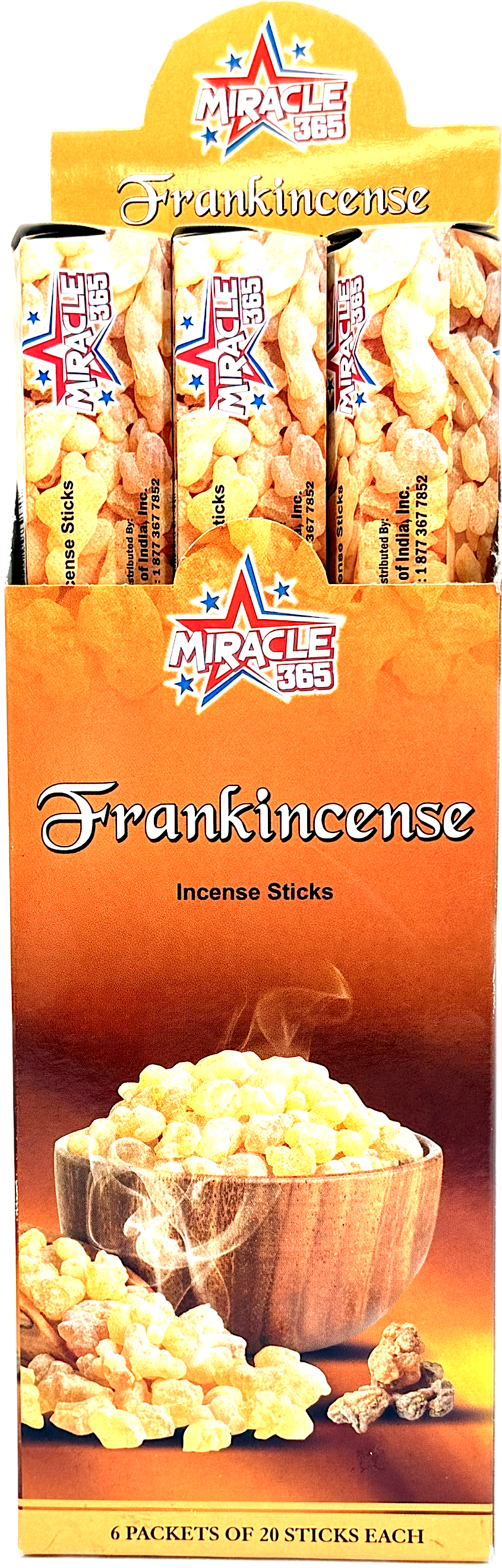 Miracle 365 Frankincense (6 tubes of 20 incense sticks each) (MOQ=10pc)