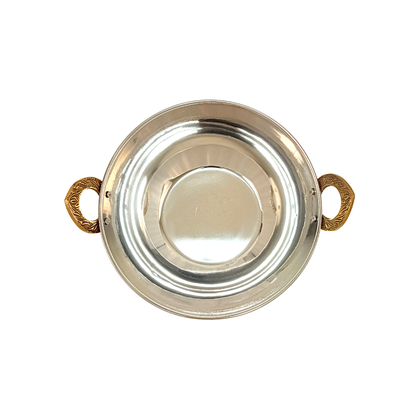 Copperexterior/ steel interior serving Karahi (wok), (MOQ=ea)