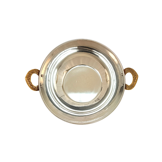Copperexterior/ steel interior serving Karahi (wok), (MOQ=ea)