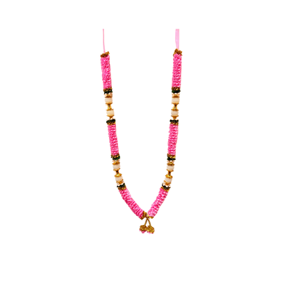 Garland 21 inch with ruffles and pearl stops yellow , red and pink MOQ=dz)