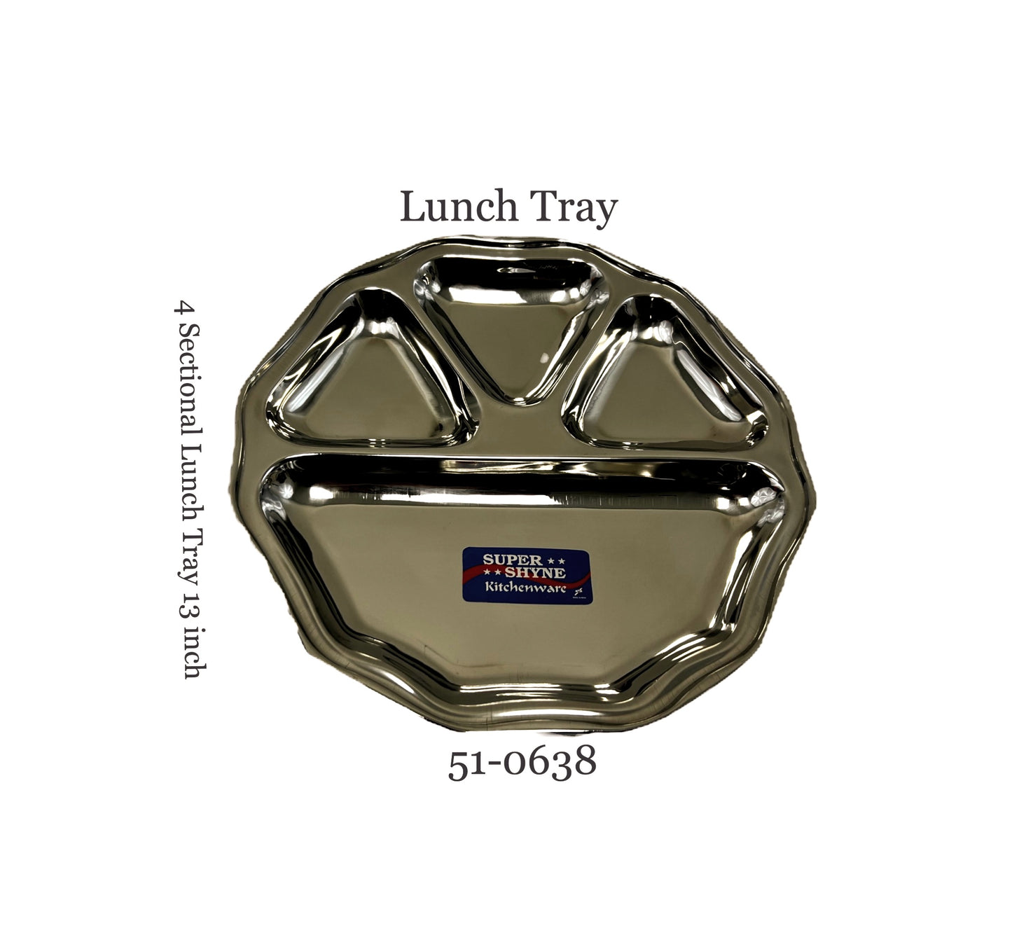 Lunch Tray 10 sided 4 sectional 13"   (MOQ=ea)