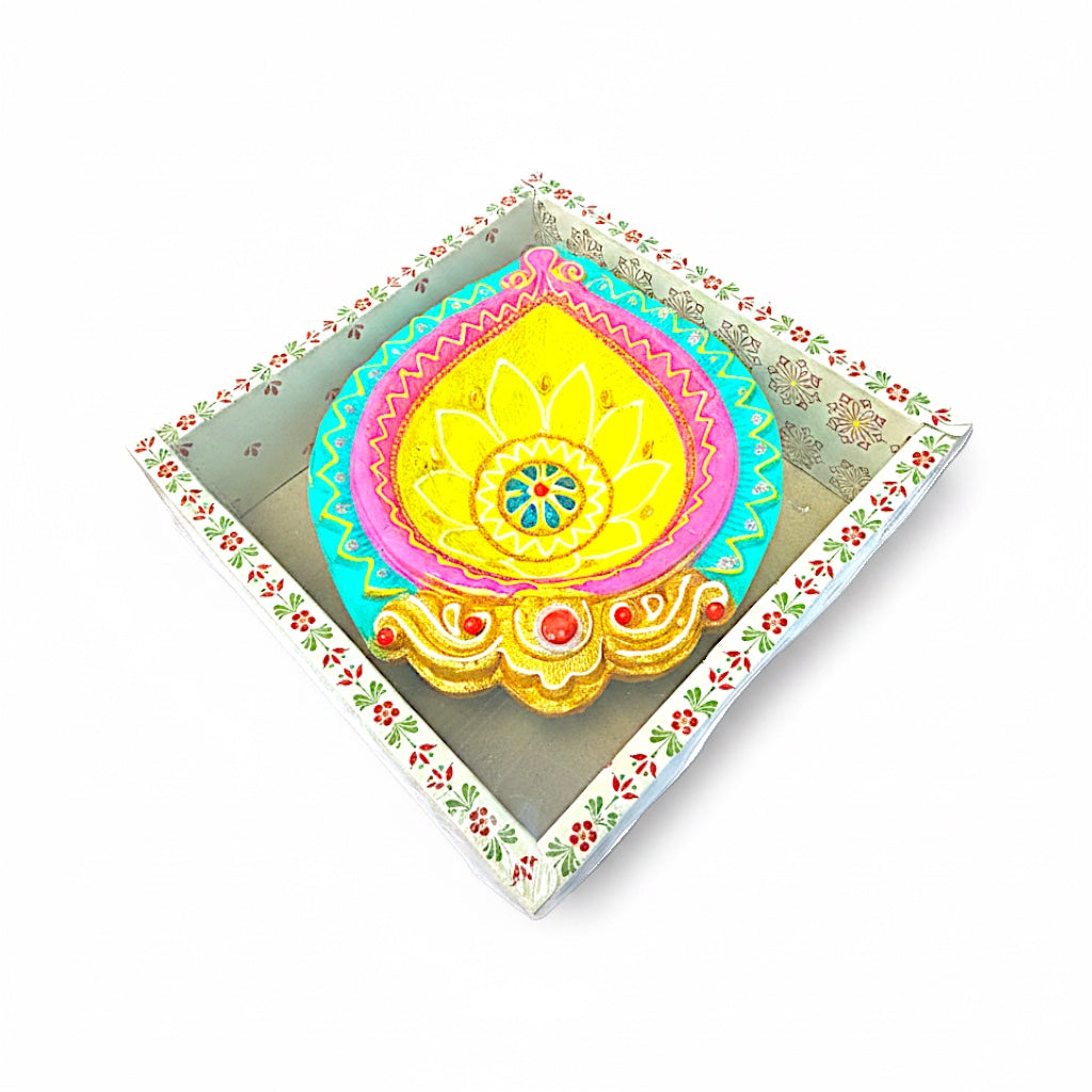 1 pc Happy Diwali Akhand Diya, colorful  assorted designs (MOQ=ea)